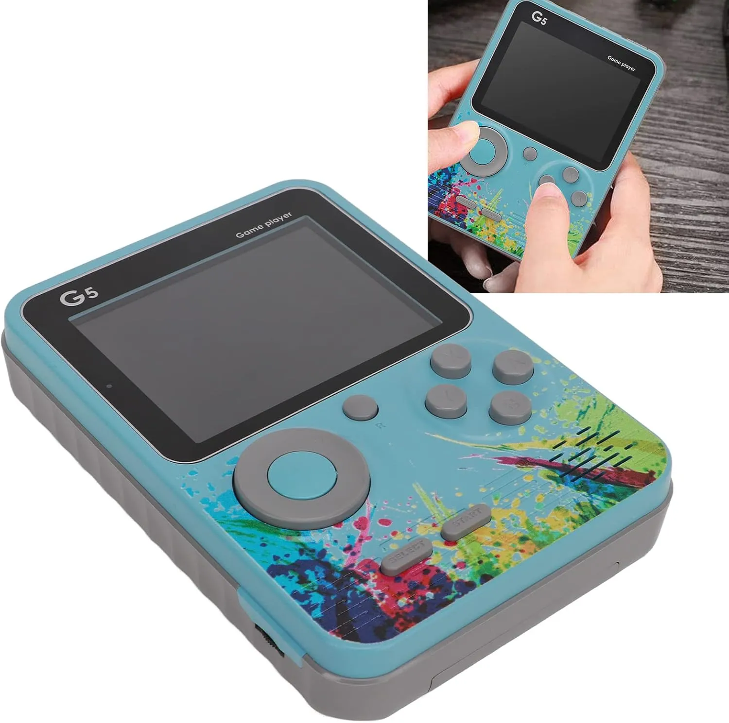 Handheld Game Console with 500 Classic FC Games,3.0-inch LCD Screen Portable Handheld Video Games for Kids and Adult, Support TV(Blue)