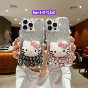 Handmade 3D Pearl Kitty PC (Hard) Phone Case - iPhone 15 Pro Max