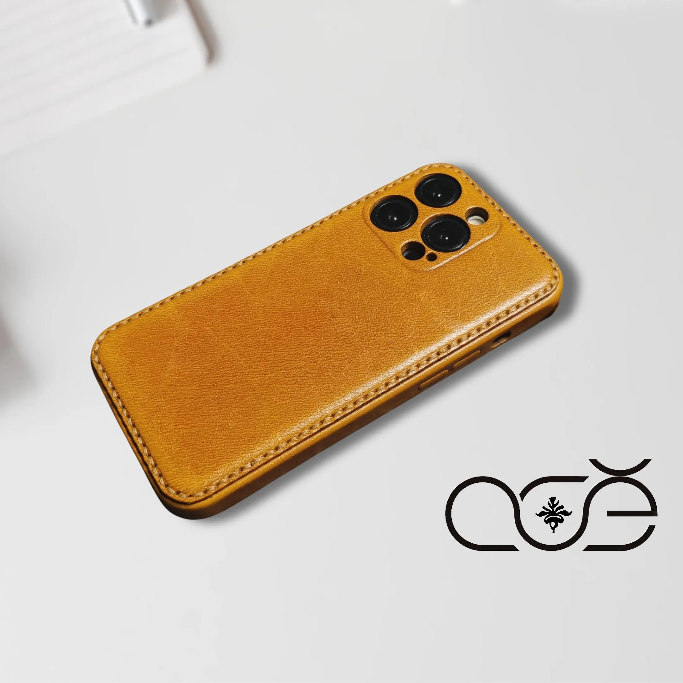 Handmade Premium Cowhide Leather iPhone Case for iPhone 16 Pro/ iPhone 15 Pro / iPhone 14 Pro/ iPhone 13, Engraving iPhone Case, Gift 2024