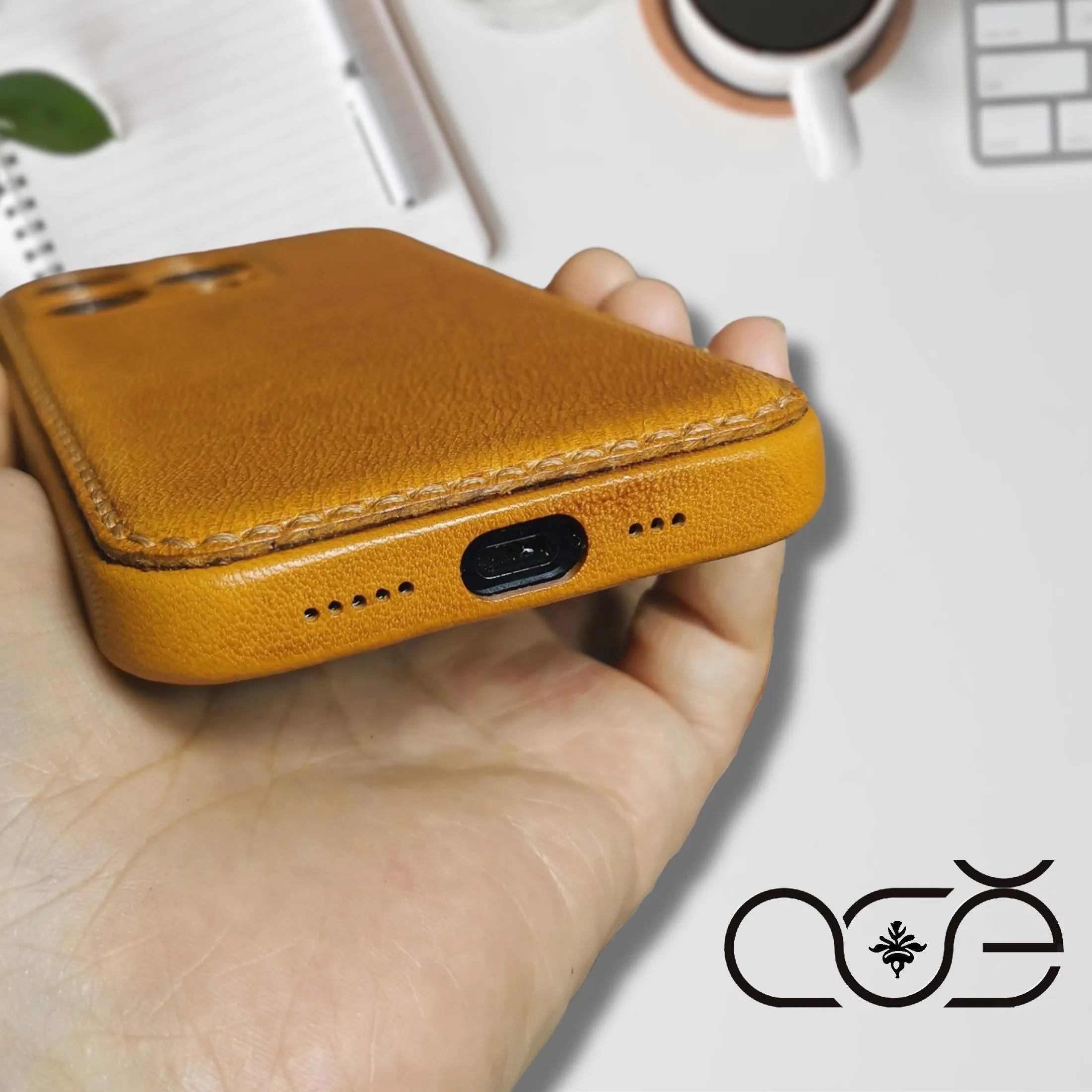 Handmade Premium Cowhide Leather iPhone Case for iPhone 16 Pro/ iPhone 15 Pro / iPhone 14 Pro/ iPhone 13, Engraving iPhone Case, Gift 2024