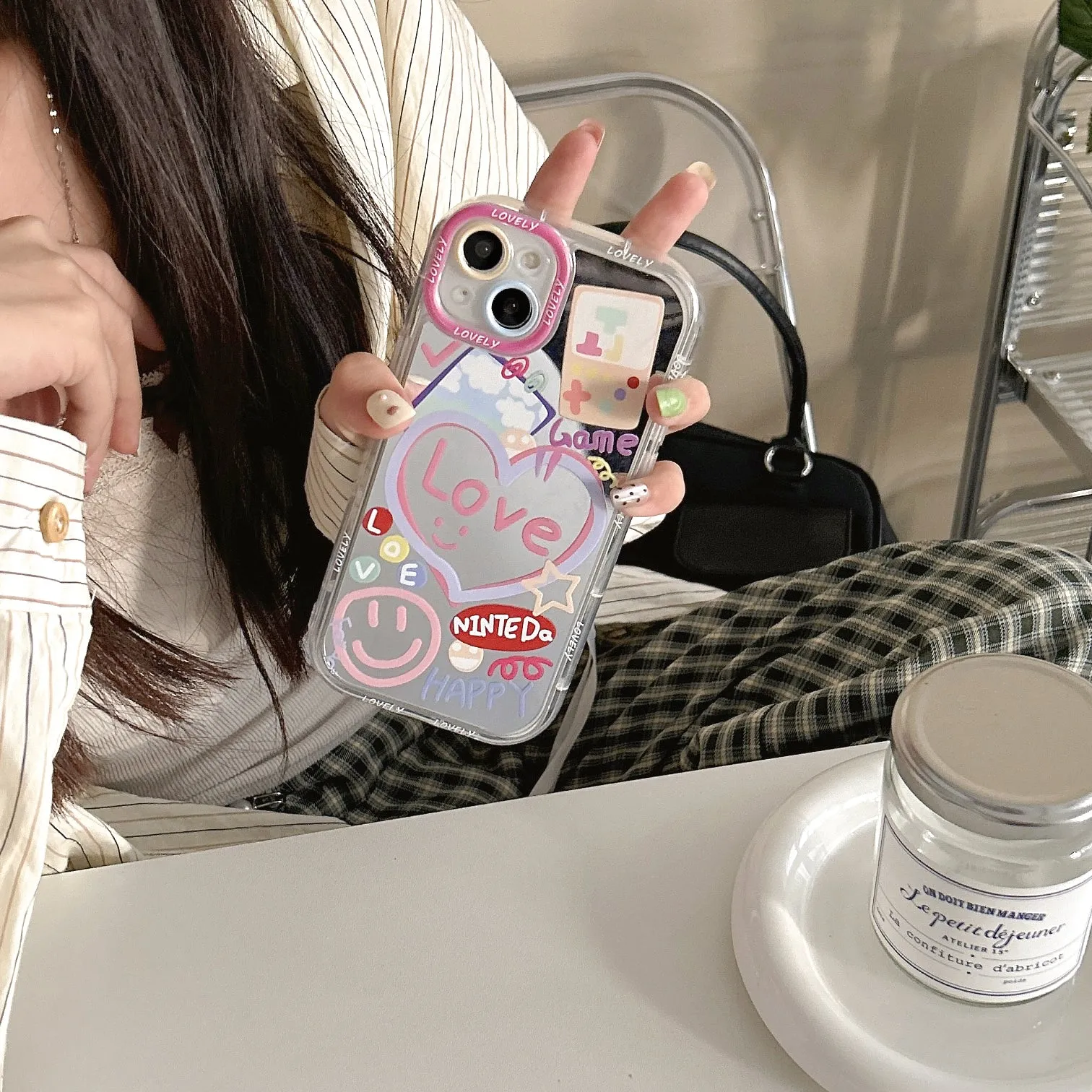 Happy Love Game With Mirror Silicon Phone Case For iPhone 11 Pro Max