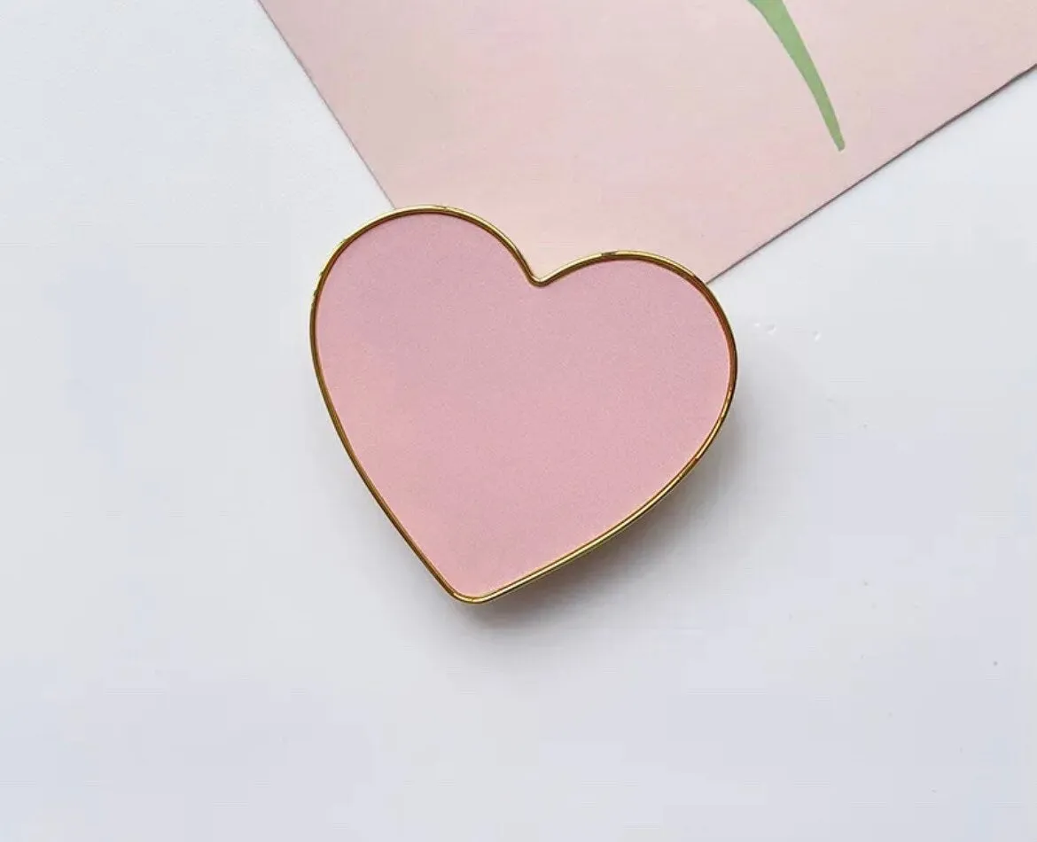 Heart Phone Grip | Tablet | Stand | Holder | Gold Trim | Black | White | Color | Love | Medium | Large | Comfortable | Accessory | Gift