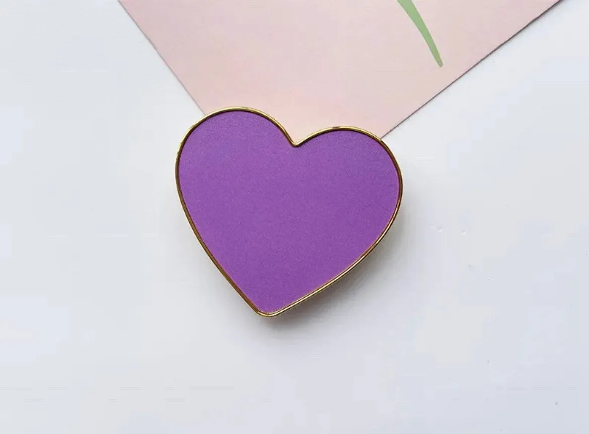 Heart Phone Grip | Tablet | Stand | Holder | Gold Trim | Black | White | Color | Love | Medium | Large | Comfortable | Accessory | Gift
