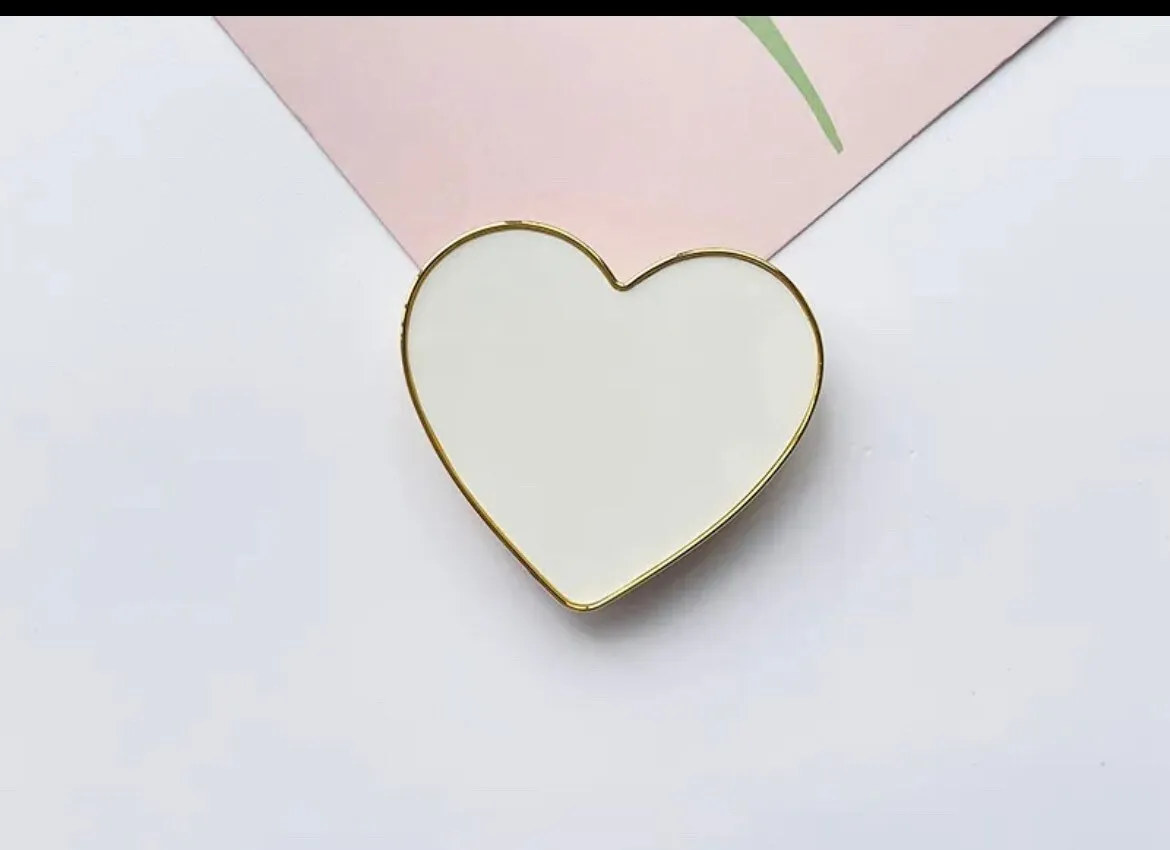 Heart Phone Grip | Tablet | Stand | Holder | Gold Trim | Black | White | Color | Love | Medium | Large | Comfortable | Accessory | Gift