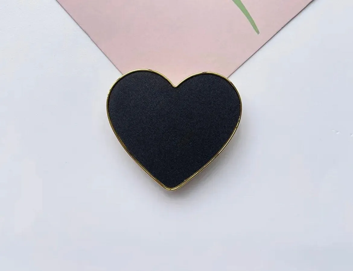 Heart Phone Grip | Tablet | Stand | Holder | Gold Trim | Black | White | Color | Love | Medium | Large | Comfortable | Accessory | Gift