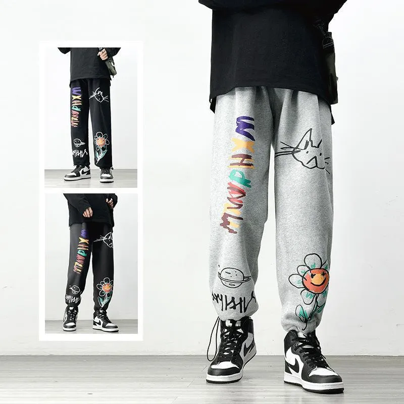 hiphop pants male hip-hop hip-hop oversize sports pants hip-hop graffiti casual pants
