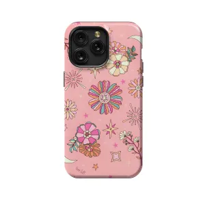 Hippie Groovy Flower Phone Case Cover for iPhone, Samsung, Pixel, Google, Protective, Shockproof, Slim, Durable, Flower Mandala, Retro, Woodstock Design 610