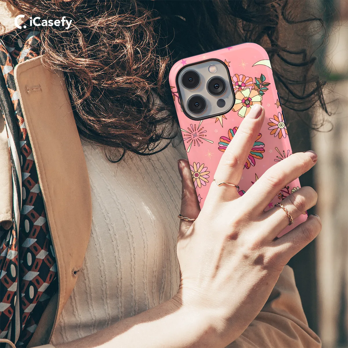Hippie Groovy Flower Phone Case Cover for iPhone, Samsung, Pixel, Google, Protective, Shockproof, Slim, Durable, Flower Mandala, Retro, Woodstock Design 610