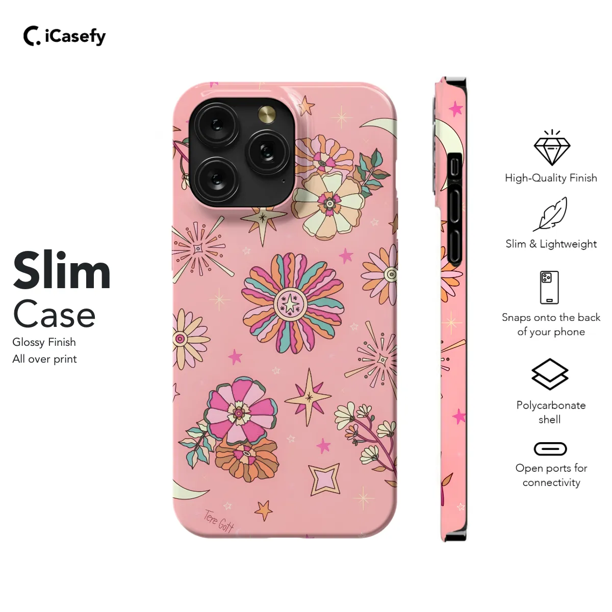 Hippie Groovy Flower Phone Case Cover for iPhone, Samsung, Pixel, Google, Protective, Shockproof, Slim, Durable, Flower Mandala, Retro, Woodstock Design 610