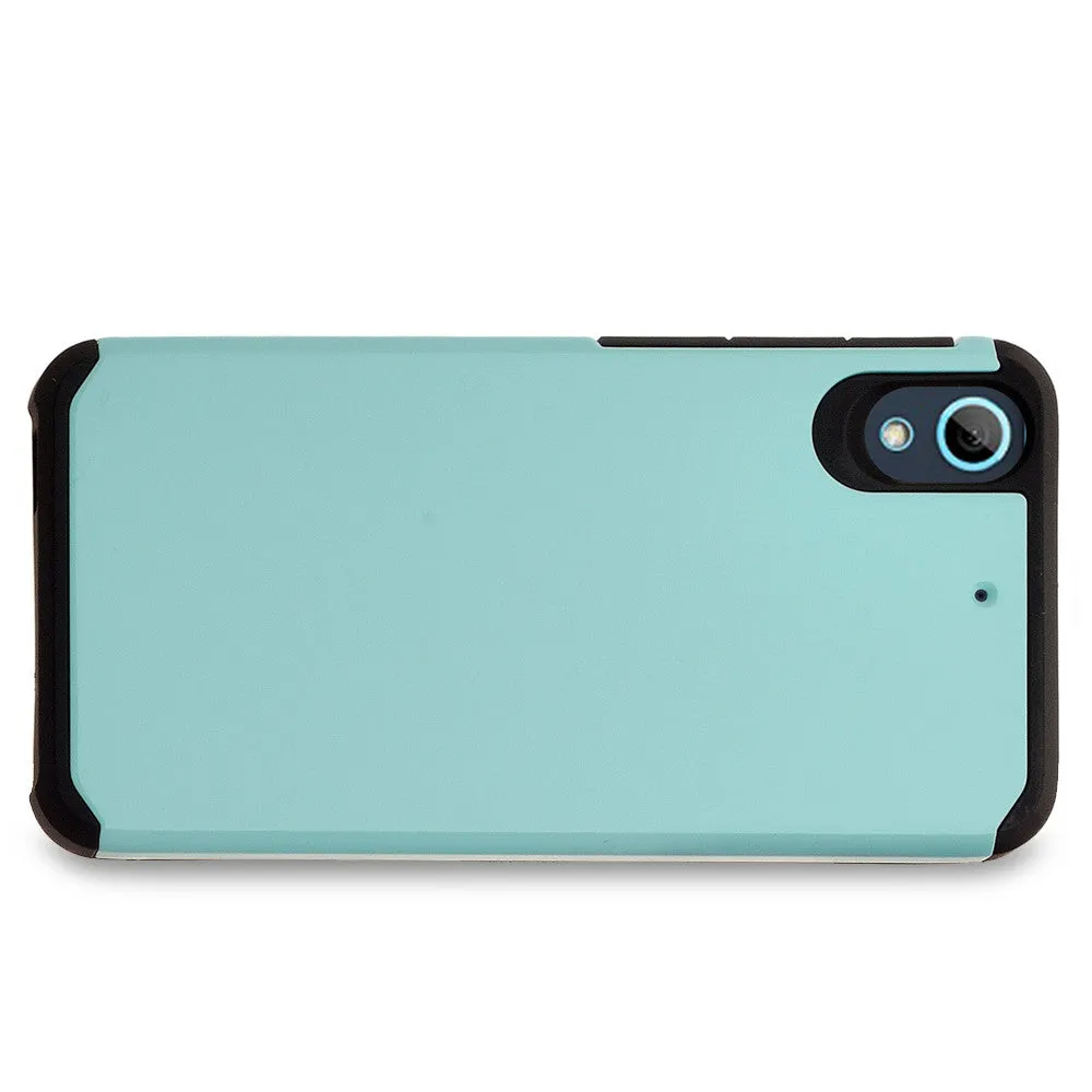 HTC Desire 626 Case, [Impact Resistant] Slim Hybrid Dual Layer Armor Defender Protective Case Cover for HTC Desire 626 - Teal