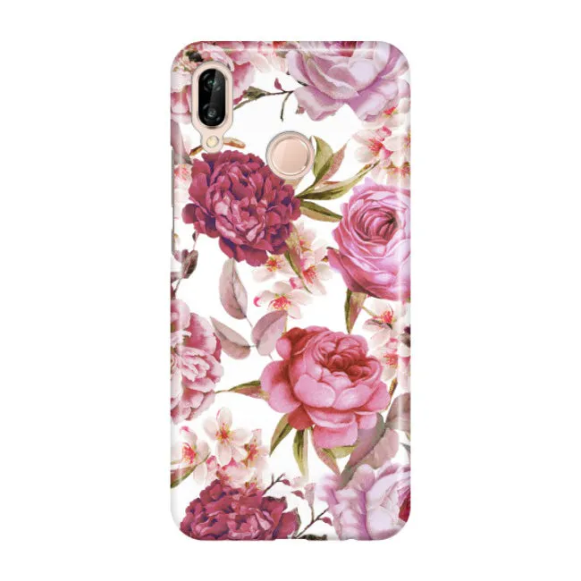 Huawei P20 Lite Hardcase Protective Cover Wild Rose - Pink / White