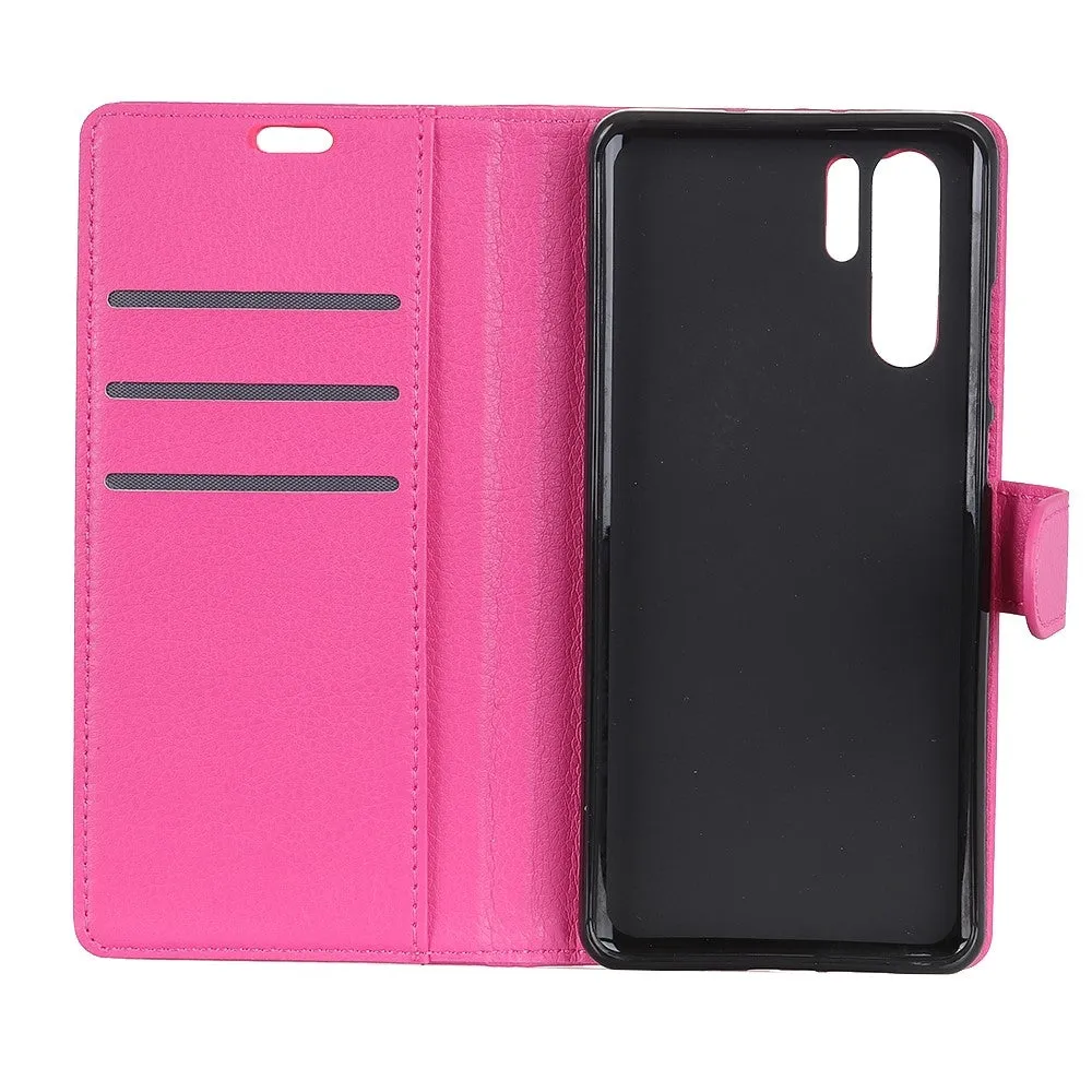 Huawei P30 Pro New Edition / P30 Pro Leather Case Flip Cover Litchi Look - Pink