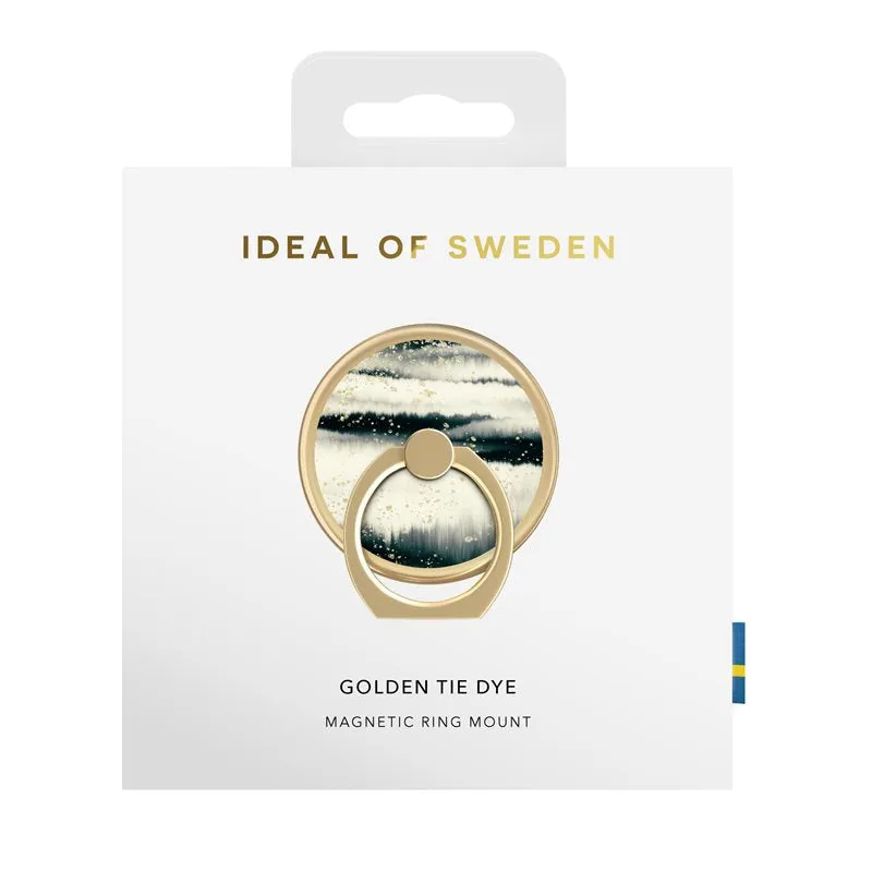iDeal of Sweden - Magnetic finger grip ring holder 360 degrees for smartphones   magnetic insert (IDMRMSS21-256) - Golden Tie Dye