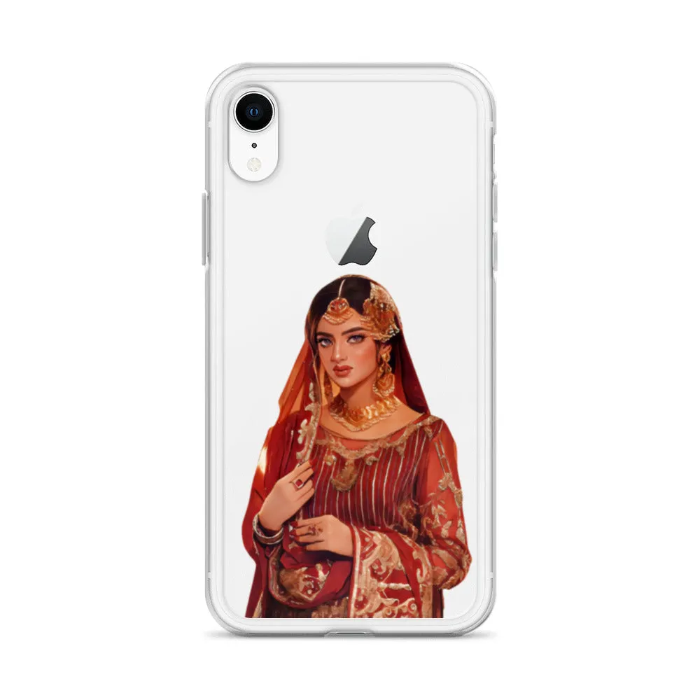 Indian bride illustration iPhone Case