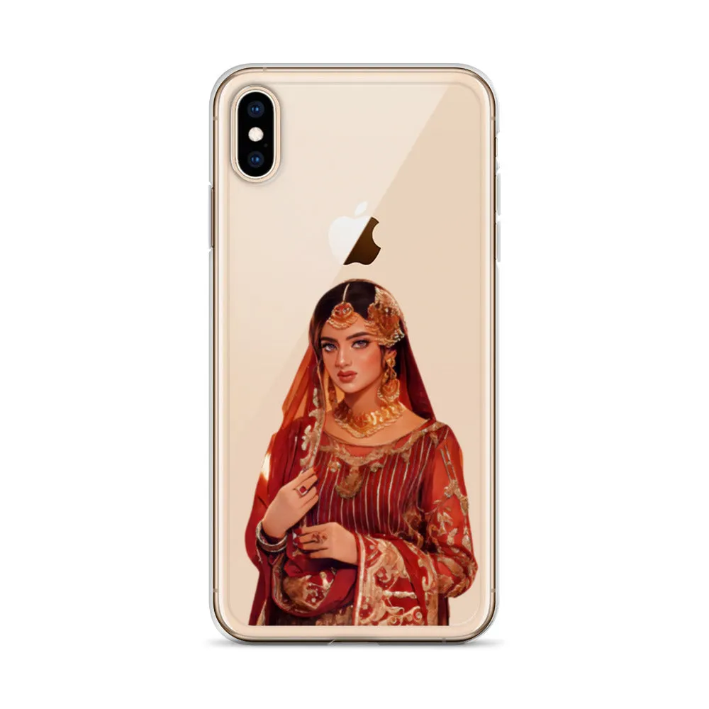 Indian bride illustration iPhone Case
