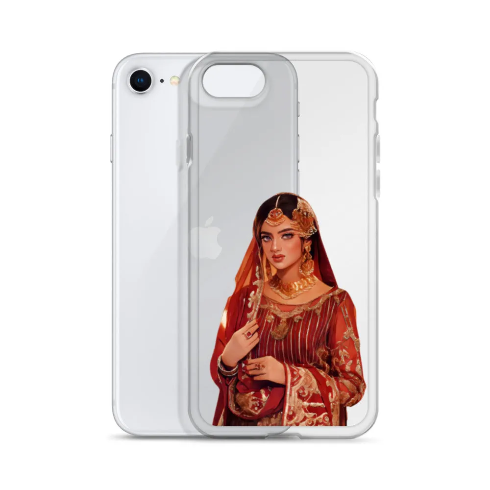 Indian bride illustration iPhone Case