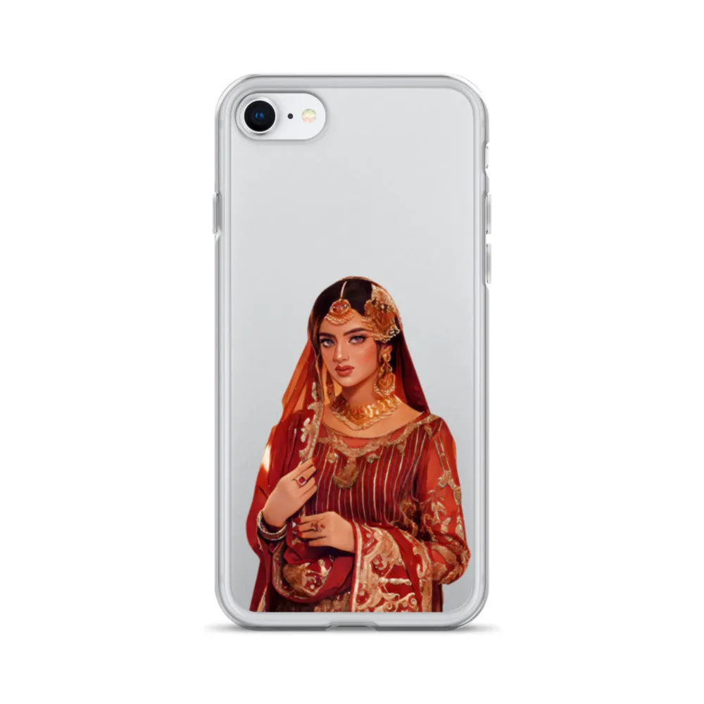 Indian bride illustration iPhone Case