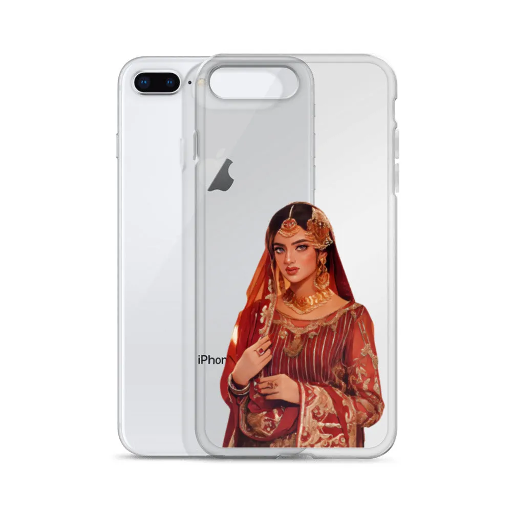 Indian bride illustration iPhone Case