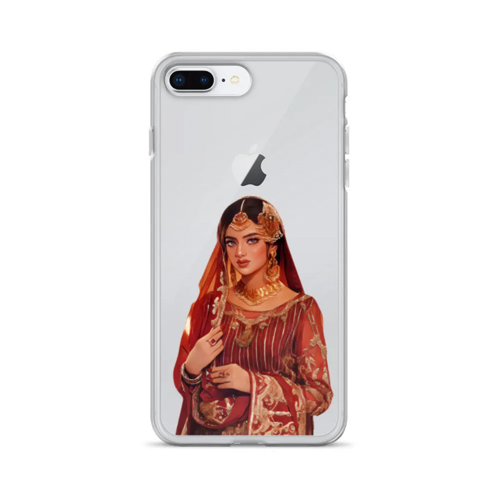 Indian bride illustration iPhone Case