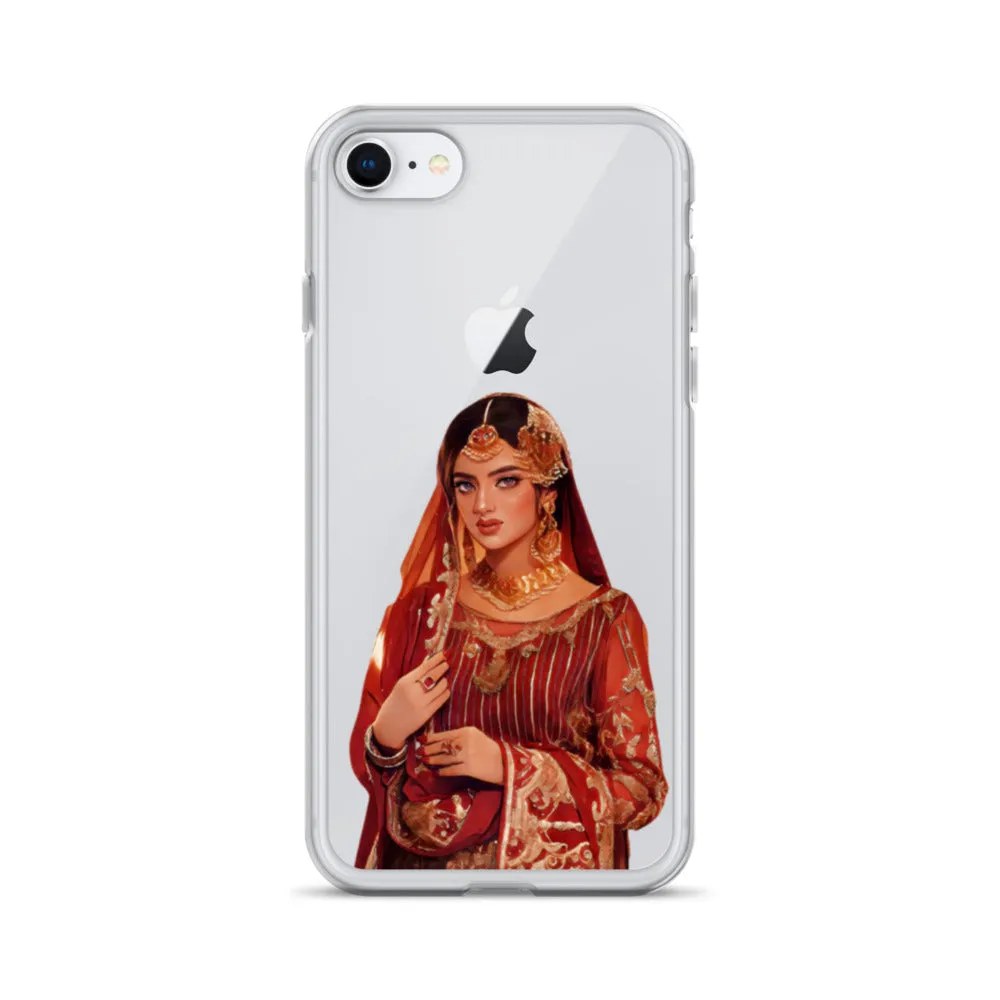 Indian bride illustration iPhone Case
