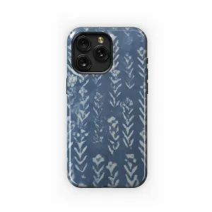 Indigo Diamond Flower Indian Block Phone Case iPhone Samsung Cover Pixel 3691