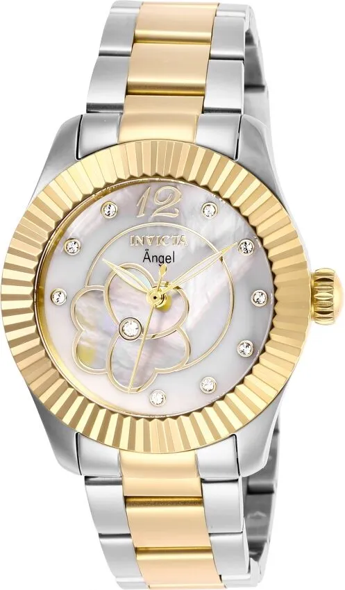 Invicta Angel Crystal White Mother of Pearl Dial Ladies Watch 27441