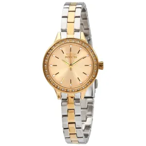 Invicta Angel Quartz Crystal Gold Dial Ladies Watch and Bracelet 29318