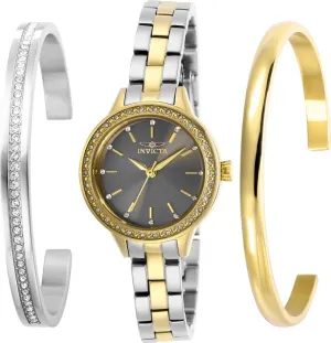 Invicta Angel Quartz Crystal Grey Dial Ladies Watch and Bracelet Set 29317