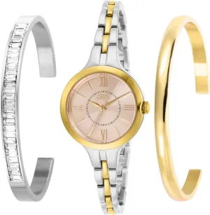 Invicta Angel Quartz Gold Dial Ladies Watch and Bracelet Set 29346