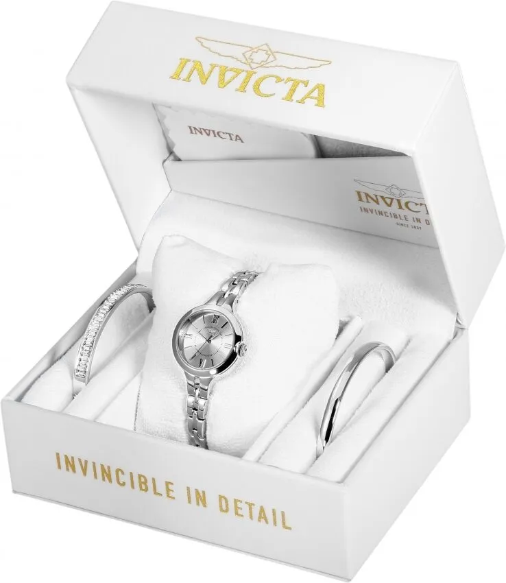 Invicta Angel Quartz Silver Dial Ladies Watch and Bracelet Set 29339