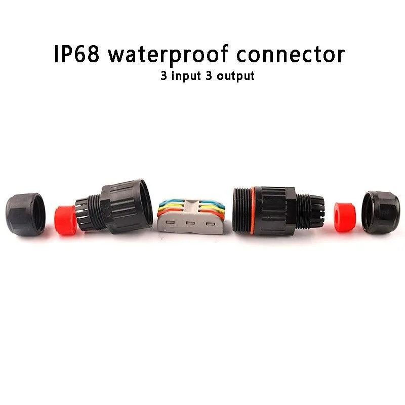 IP68 Electrical Waterproof Connector with Quick Push in Terminal block Conductor