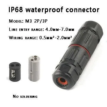 IP68 Electrical Waterproof Connector with Quick Push in Terminal block Conductor