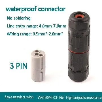 IP68 Electrical Waterproof Connector with Quick Push in Terminal block Conductor