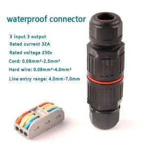 IP68 Electrical Waterproof Connector with Quick Push in Terminal block Conductor