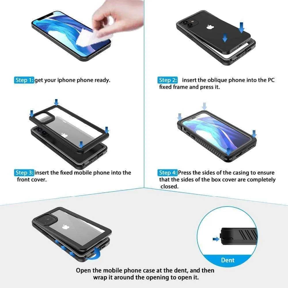 IP68 Waterproof Case iPhone 12 Dustproof Diving