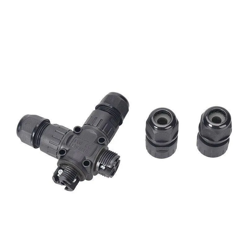 IP68 Waterproof Connector Cross Shape 2/3 Pin Electrical Terminal Adaptor