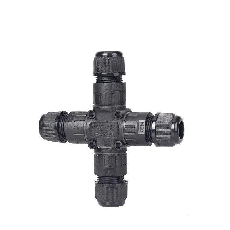 IP68 Waterproof Connector Cross Shape 2/3 Pin Electrical Terminal Adaptor
