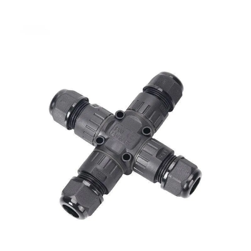 IP68 Waterproof Connector Cross Shape 2/3 Pin Electrical Terminal Adaptor