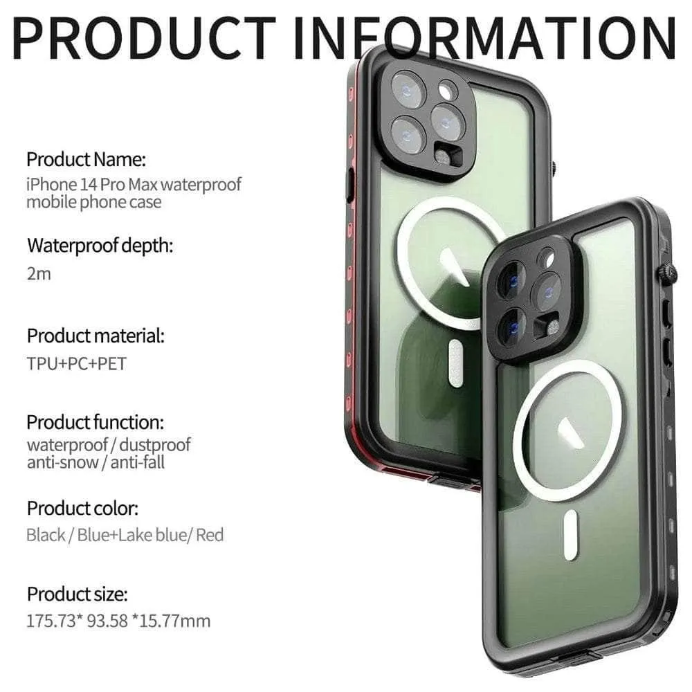 IP68 WaterProof iPhone 14 Pro Max Diving MagSafe Case