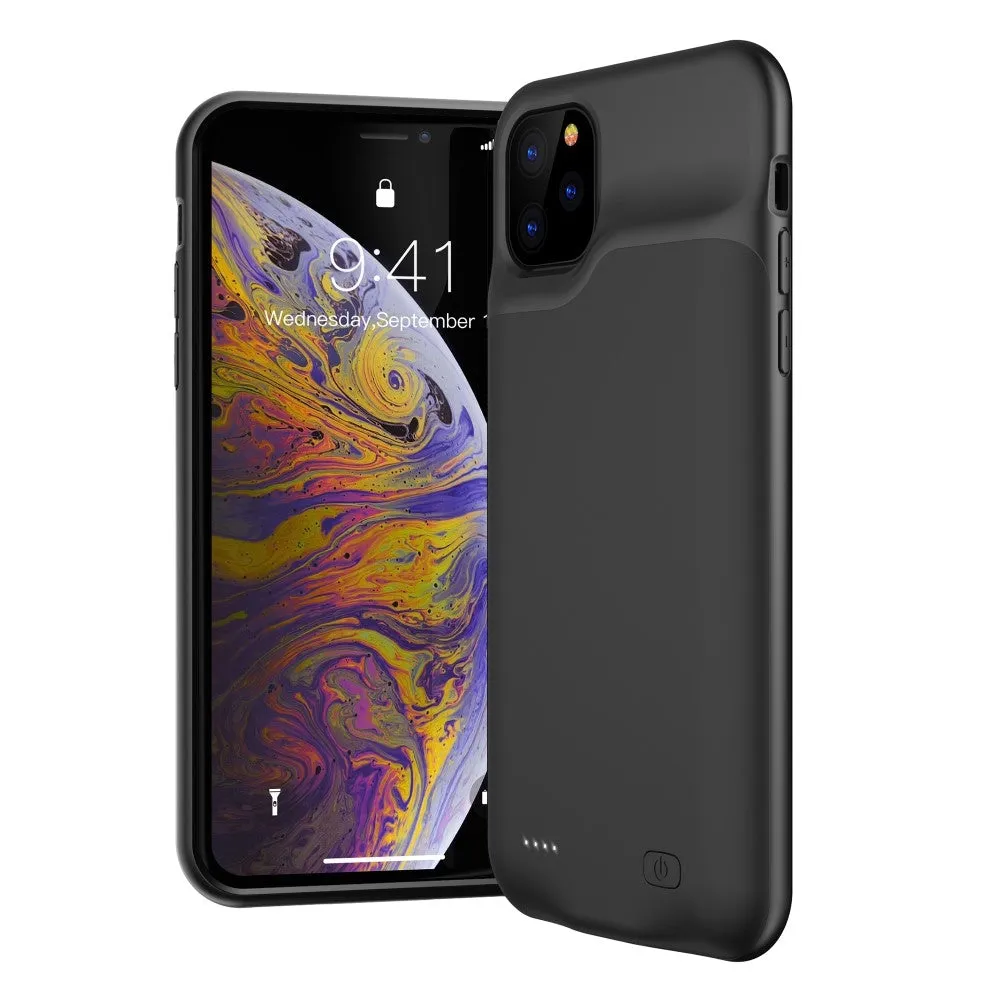iPhone 11 Pro Max Backpack Battery Case (6500mAh) Protective Cover - Black
