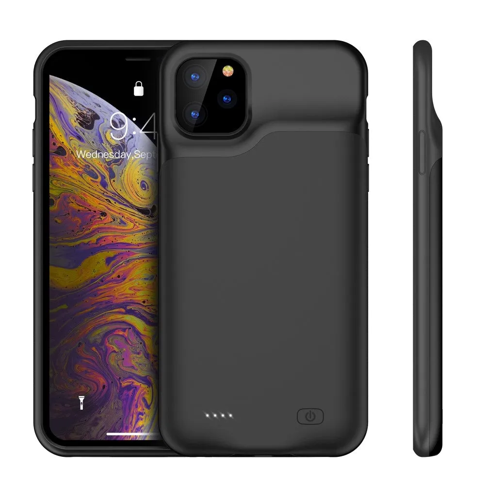 iPhone 11 Pro Max Backpack Battery Case (6500mAh) Protective Cover - Black