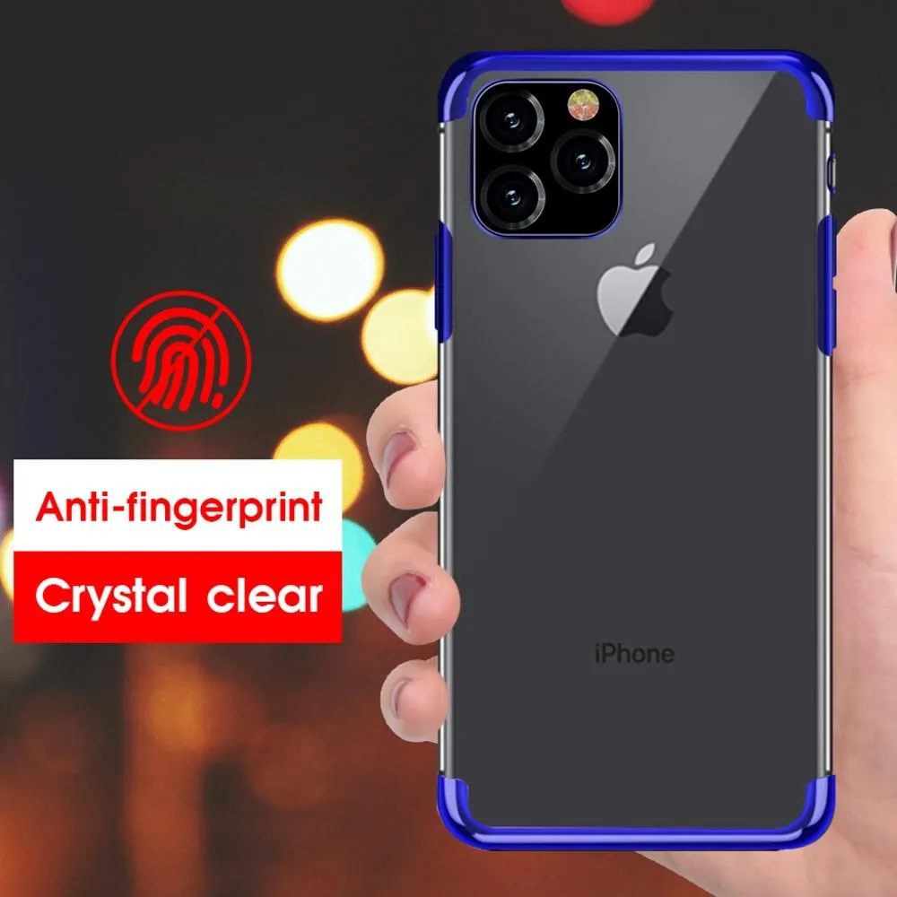 iPhone 11 Pro Max Electroplating Silicone Transparent Glitter Case