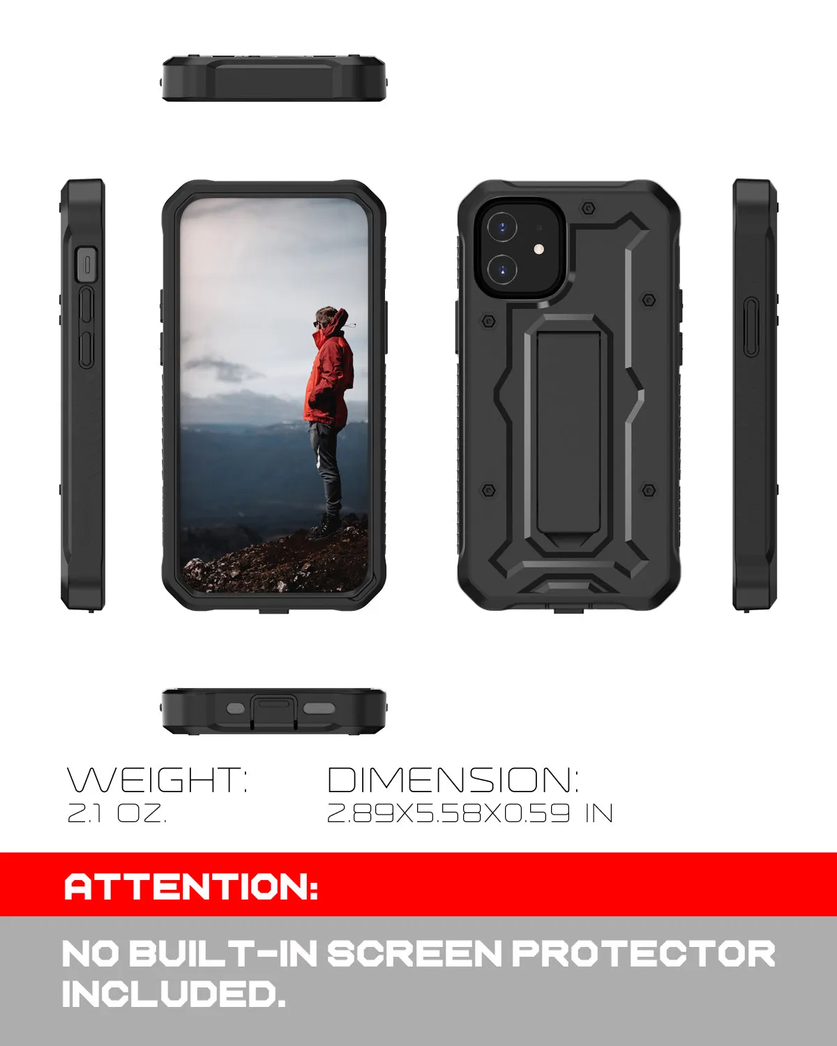 iPhone 12 Mini Rugged Case - Military Grade - 21 Feet Drop Proof
