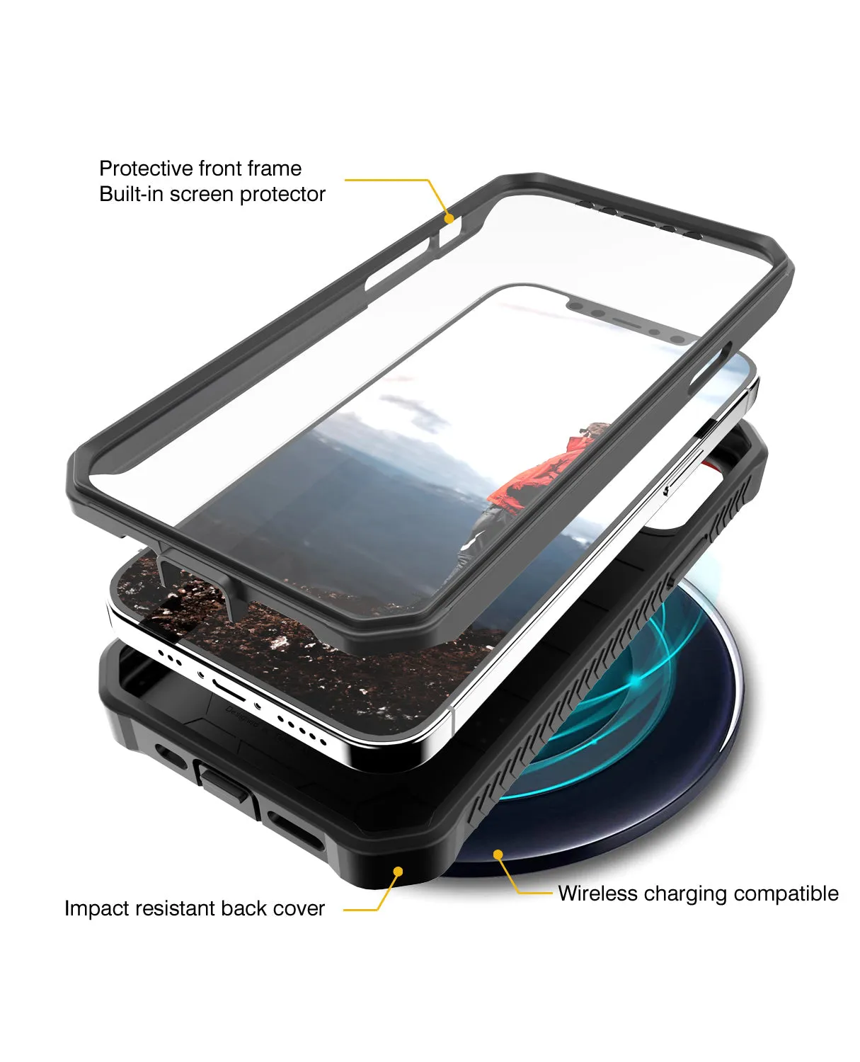 iPhone 12 Rugged Case - Military Grade - 21 Feet Drop Proof