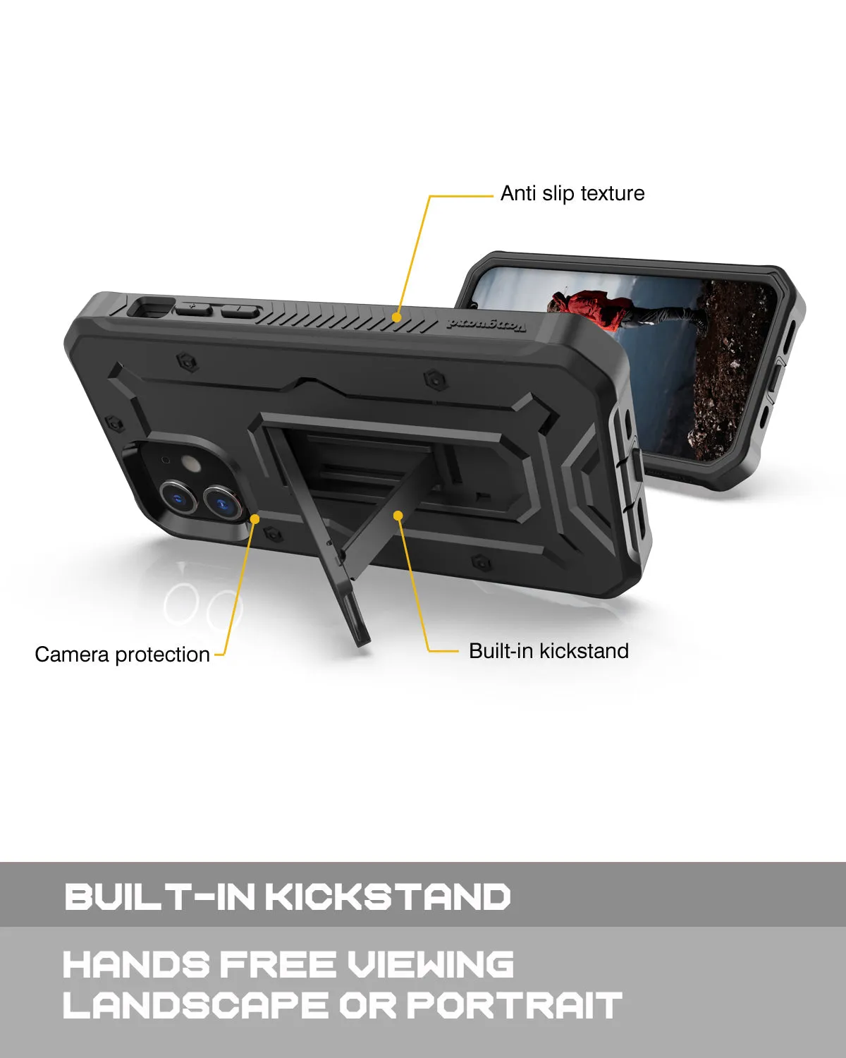 iPhone 12 Rugged Case - Military Grade - 21 Feet Drop Proof