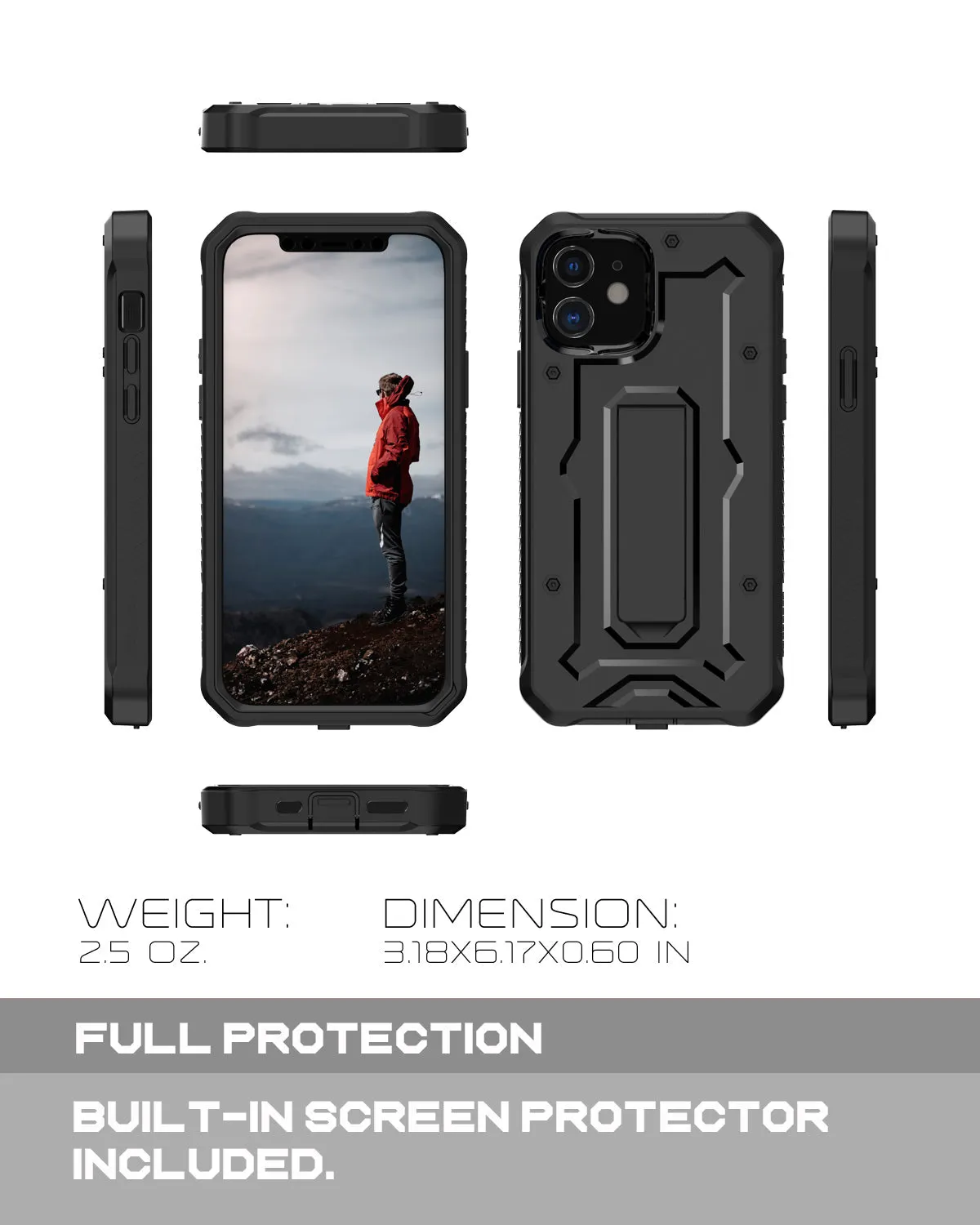 iPhone 12 Rugged Case - Military Grade - 21 Feet Drop Proof