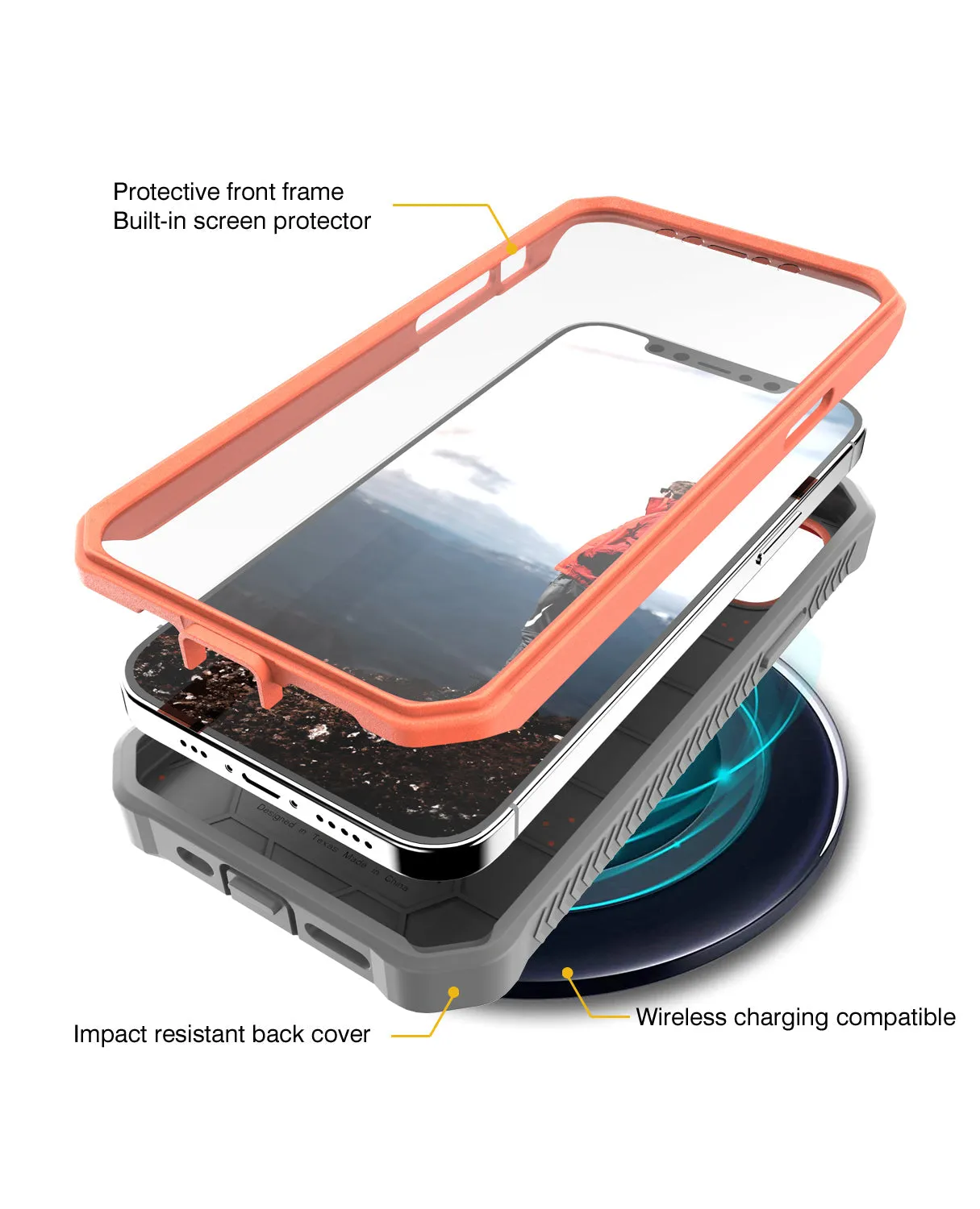 iPhone 12 Rugged Case - Military Grade - 21 Feet Drop Proof