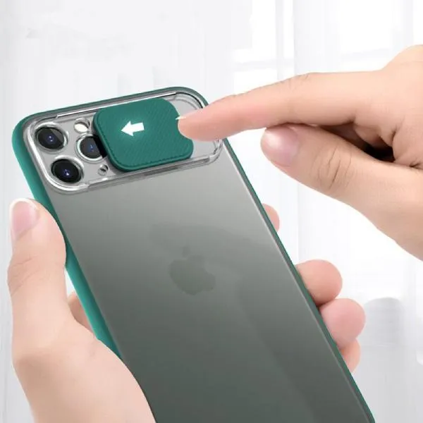 iPhone 12 Series Camera Lens Slide Protection Matte Case