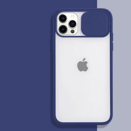 iPhone 12 Series Camera Lens Slide Protection Matte Case