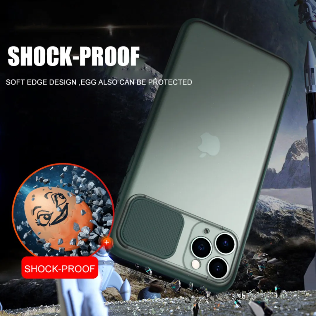 iPhone 12 Series Camera Lens Slide Protection Matte Case